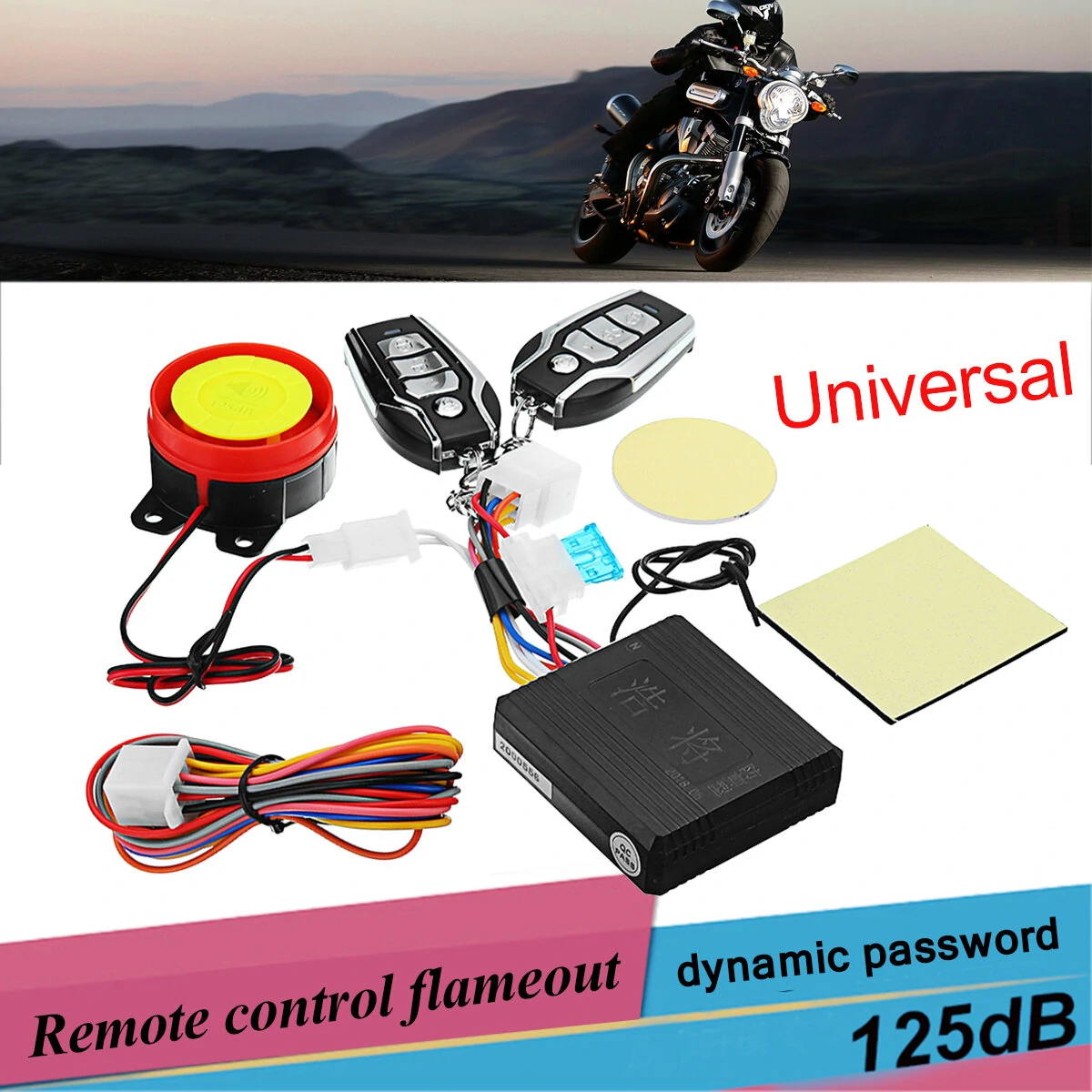 12V Motorcycle Two-way Anti-theft Security Alarm System with Engine Start Electric Scooter Remote Control Key — view 3
