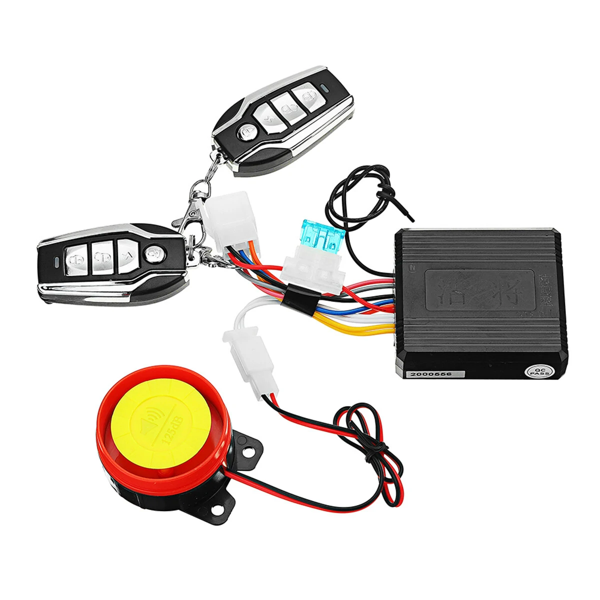 12V Motorcycle Two-way Anti-theft Security Alarm System with Engine Start Electric Scooter Remote Control Key — view 5