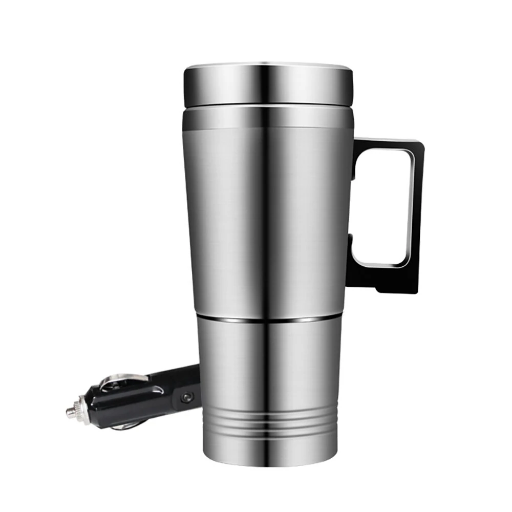 12V/24V Car Electric Heating Mug Water Heater Thermos Stainless Steel Heating Kettle Electric Cup Heating Water Cup Car Water Heater Insulation Cup — Pricio