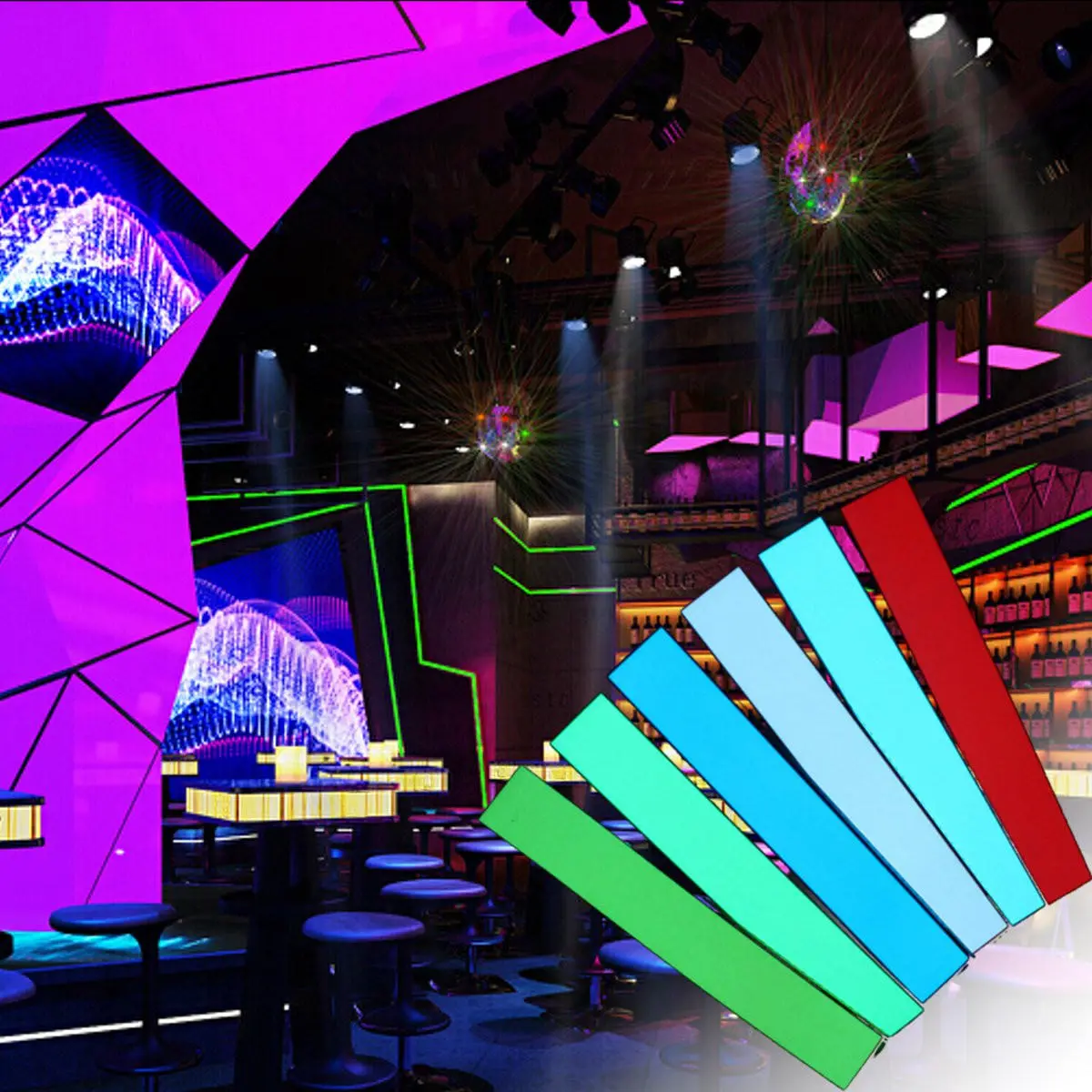 12x2 Inch 12V Flexible Electroluminescent Tape EL Panel Backlight Decorations Light with Inverter — Pricio