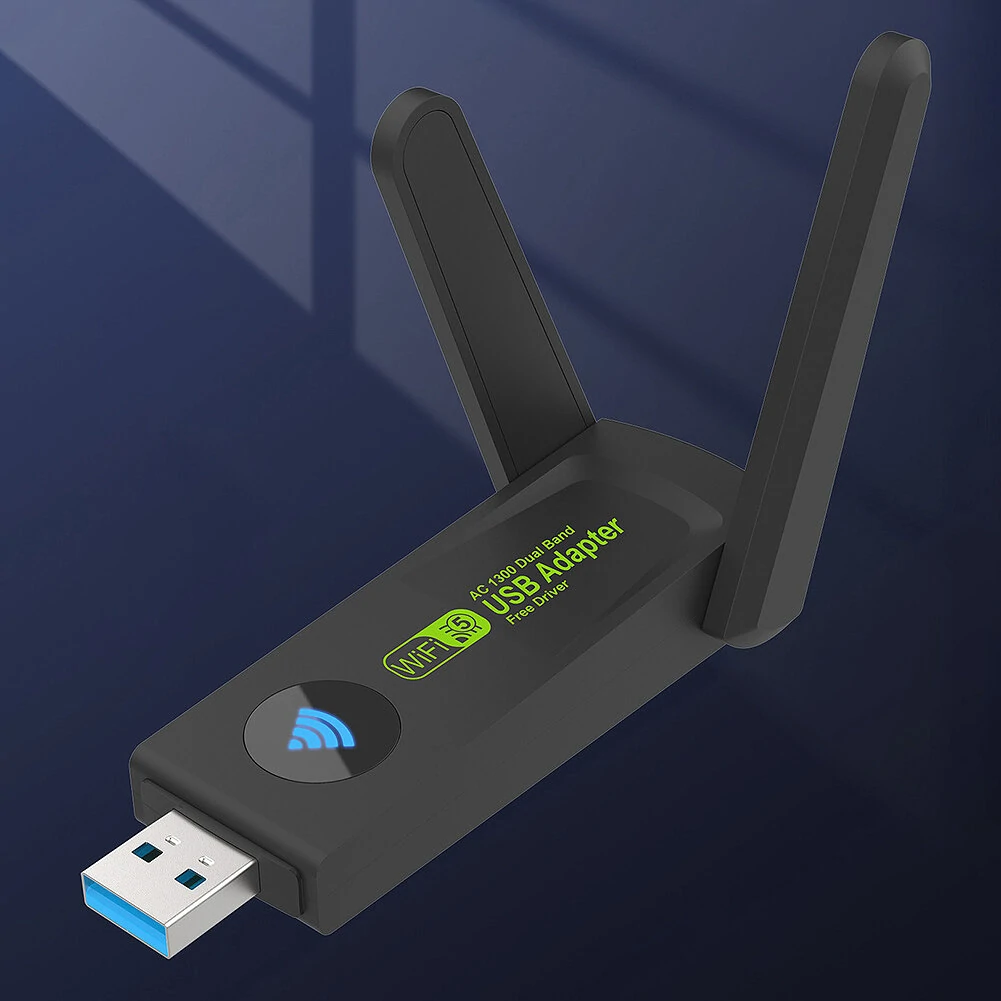 1300M USB3.0 WiFi Adapter 2.4G/5GHz Wireless Dual Band Wi-Fi Dongle Network Card Receiver for PC Desktop Laptop — view 5