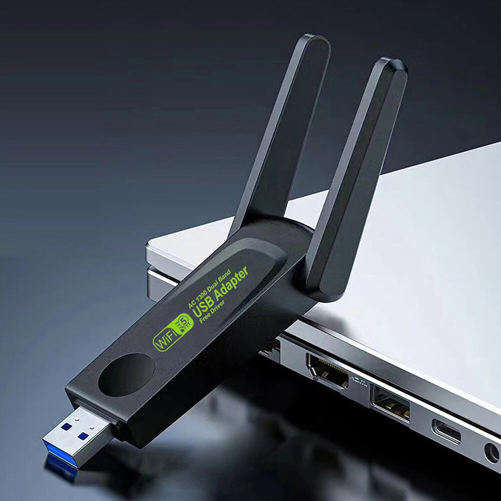 1300M USB3.0 WiFi Adapter 2.4G/5GHz Wireless Dual Band Wi-Fi Dongle Network Card Receiver for PC Desktop Laptop — view 8