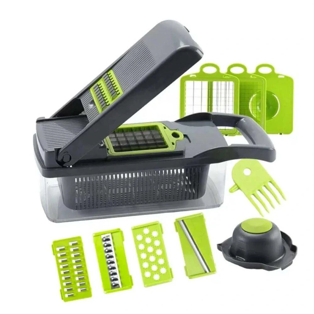 14-in-1 Vegetable Slicer Multifunctional Eco-Friendly Compact Kitchen Tool with Stainless Steel Blades Perfect for Efficient Chopping Shredding Slicing Fruits and Vegetables — view 5
