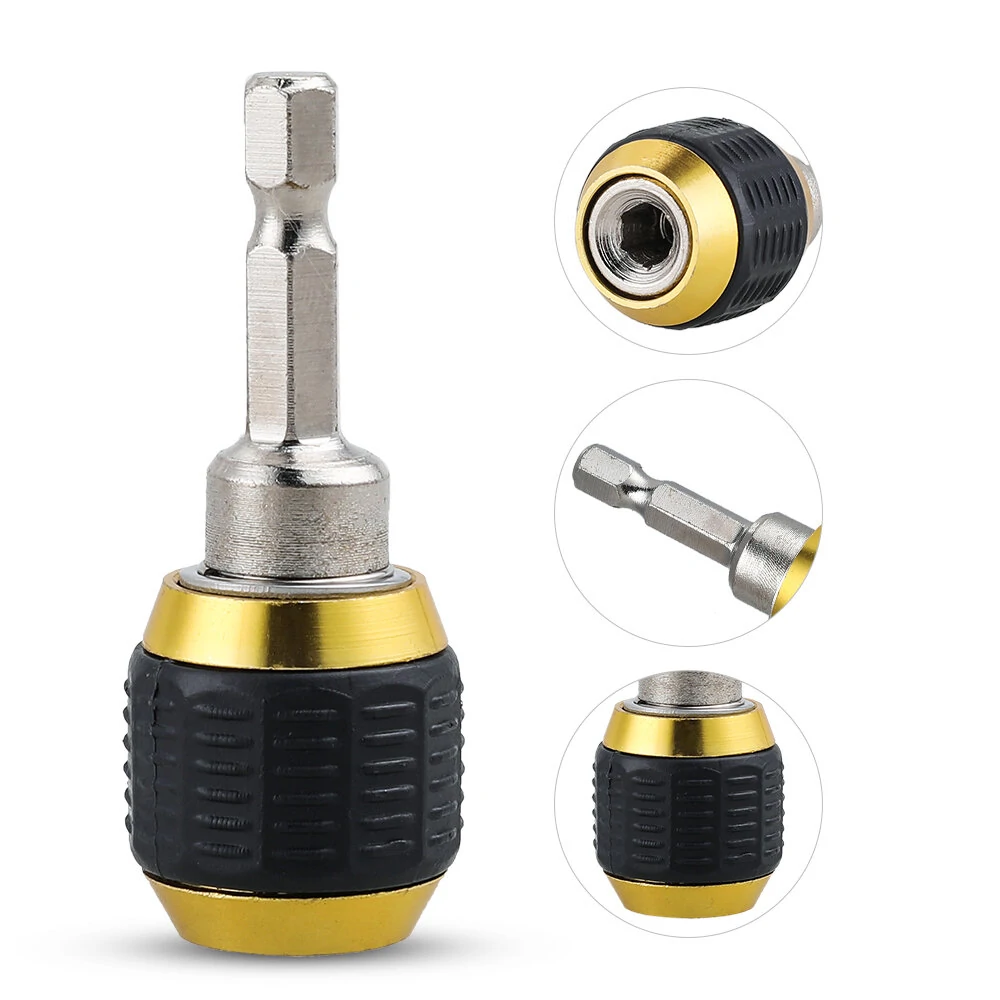 1/4 Inner Hex 60mm Hexagonal Shank Quick Coupling Power Tool Accessories Electric Drills Adapters Drill Bit Holder Parts — view 3
