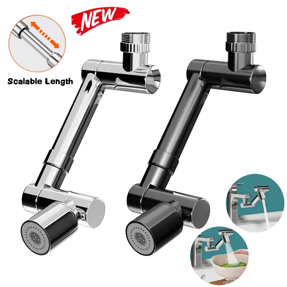 1440° Rotatable Scalable Metal Faucet Aerator Bathroom Tap Splash-proof Bubbler Faucet Filter Nozzle Tap Saving Water Extender — Pricio