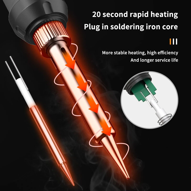 15 in 1 Rayenr Digital Soldering Iron 60W Temperature Control Ceramic Heating Rapid Heating 1.2m Cord Soldering Kit — view 6
