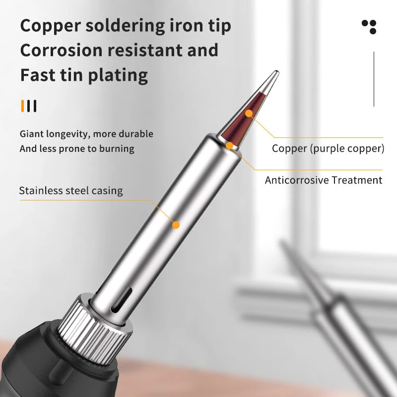 15 in 1 Rayenr Digital Soldering Iron 60W Temperature Control Ceramic Heating Rapid Heating 1.2m Cord Soldering Kit — view 7