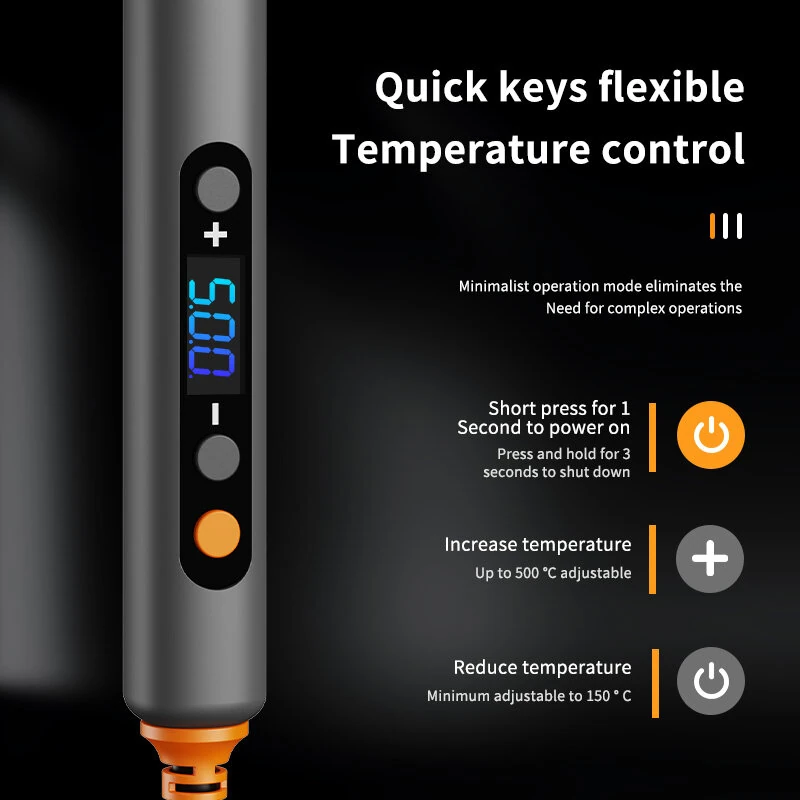 15 in 1 Rayenr Digital Soldering Iron 60W Temperature Control Ceramic Heating Rapid Heating 1.2m Cord Soldering Kit — view 9