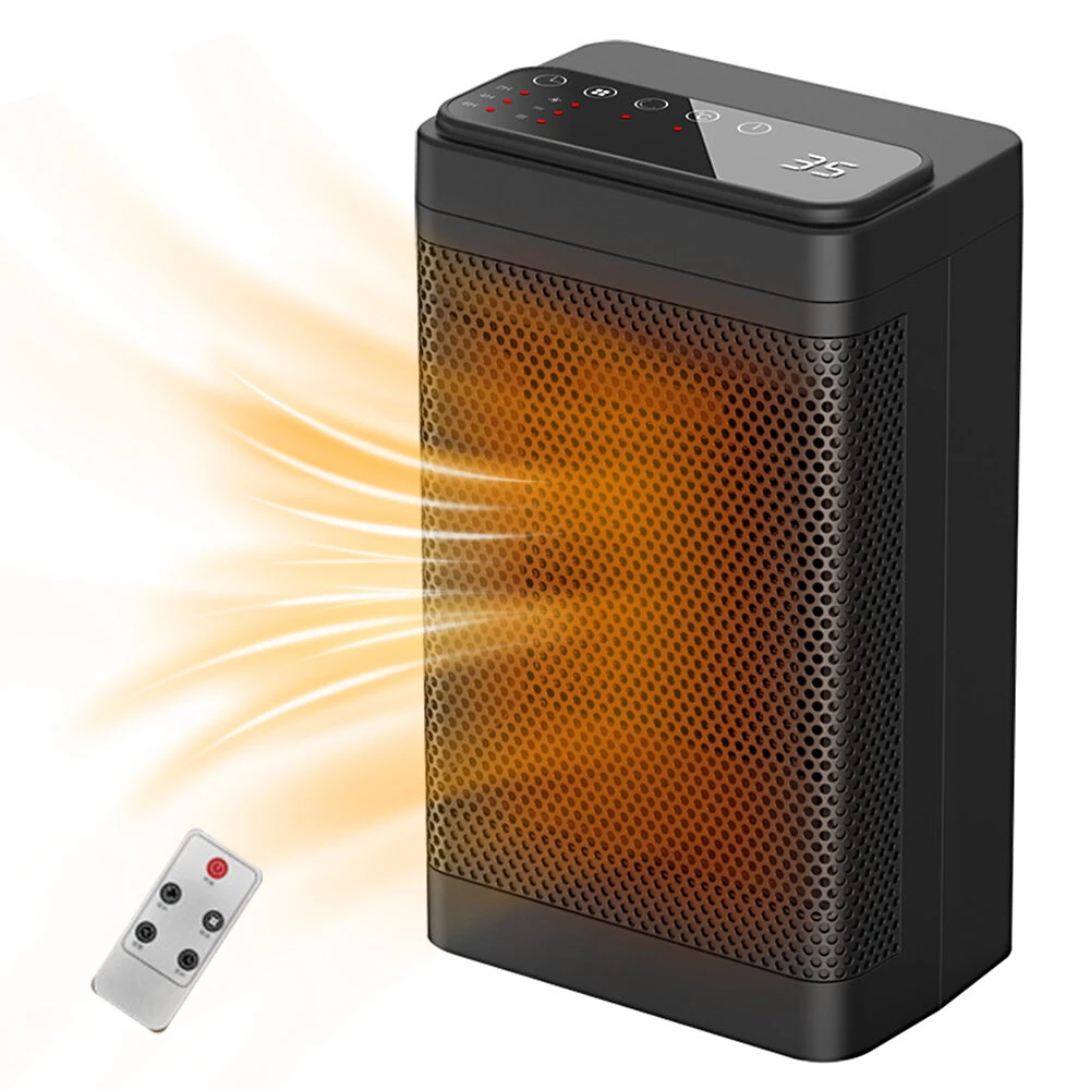 1500W Remote Control Space Heater 3 Gear PTC Ceramic Heating Long-Range Remote Adjustable Thermostat Compact Electric Heater for Home Office — view 2