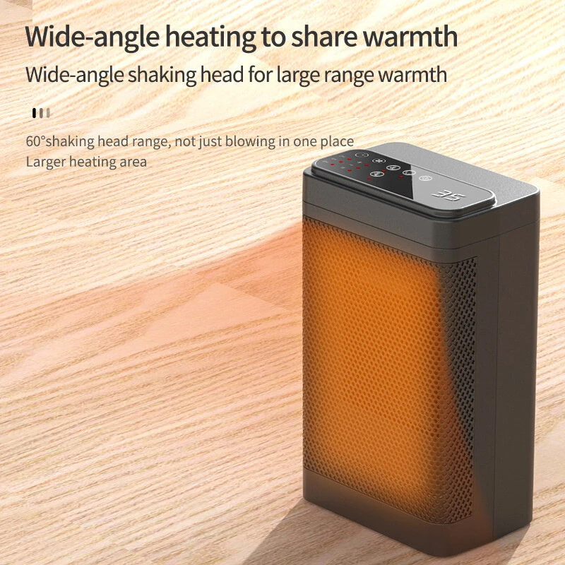 1500W Remote Control Space Heater 3 Gear PTC Ceramic Heating Long-Range Remote Adjustable Thermostat Compact Electric Heater for Home Office — view 7