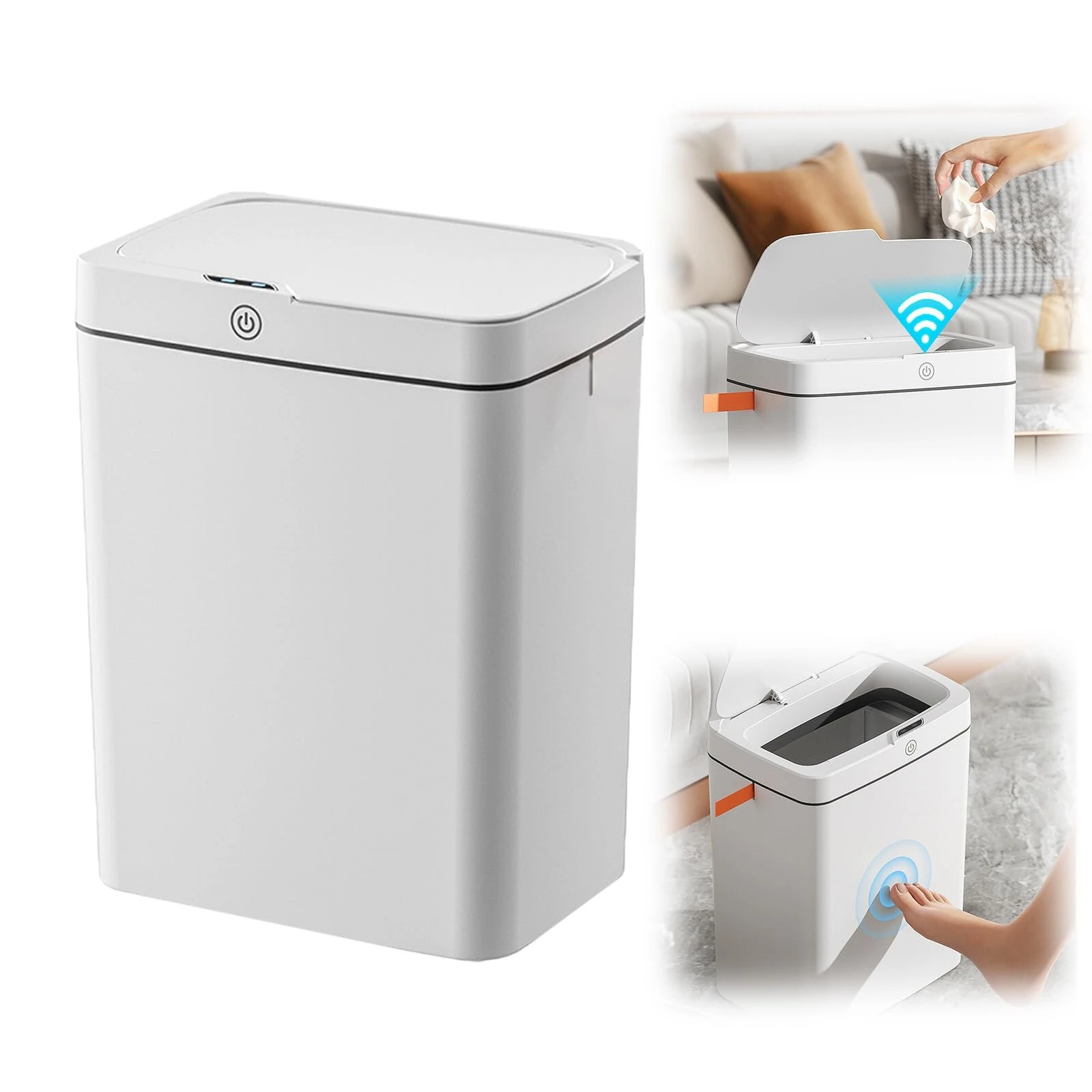 15L Automatic Trash Can with Smart Sensor Easy Fast Packing Non-contact Trash Can with Lid Waterproof Sensor Trash Can for Kitchen Bathroom Office — view 10