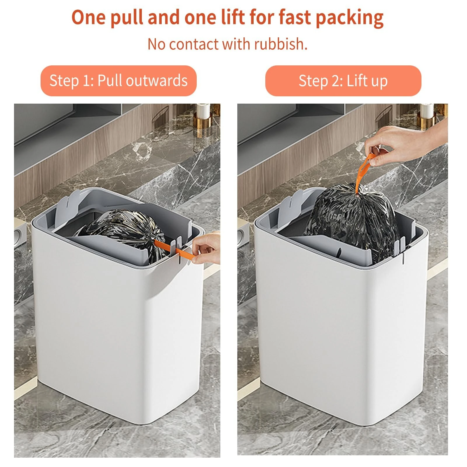 15L Automatic Trash Can with Smart Sensor Easy Fast Packing Non-contact Trash Can with Lid Waterproof Sensor Trash Can for Kitchen Bathroom Office — view 2