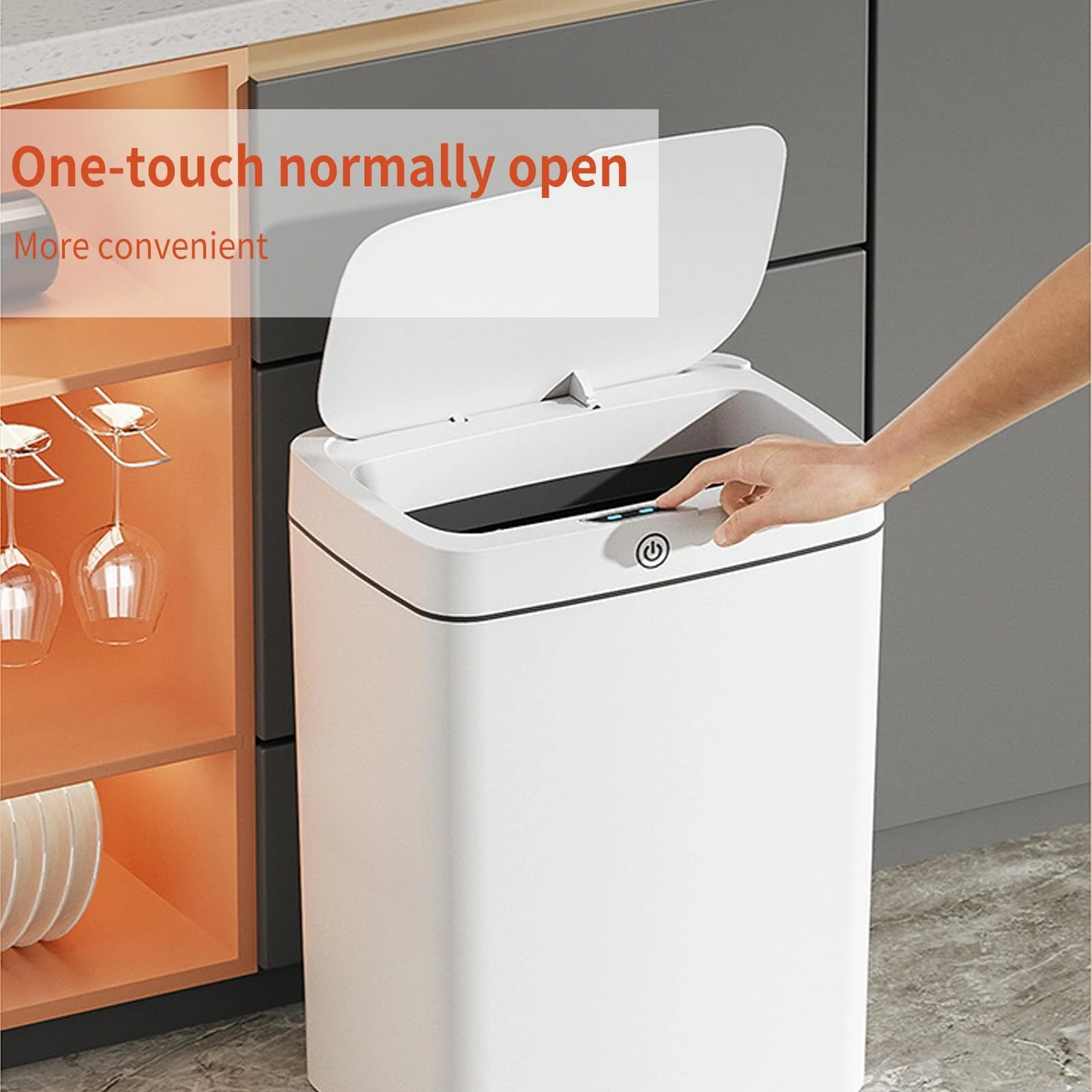 15L Automatic Trash Can with Smart Sensor Easy Fast Packing Non-contact Trash Can with Lid Waterproof Sensor Trash Can for Kitchen Bathroom Office — view 4