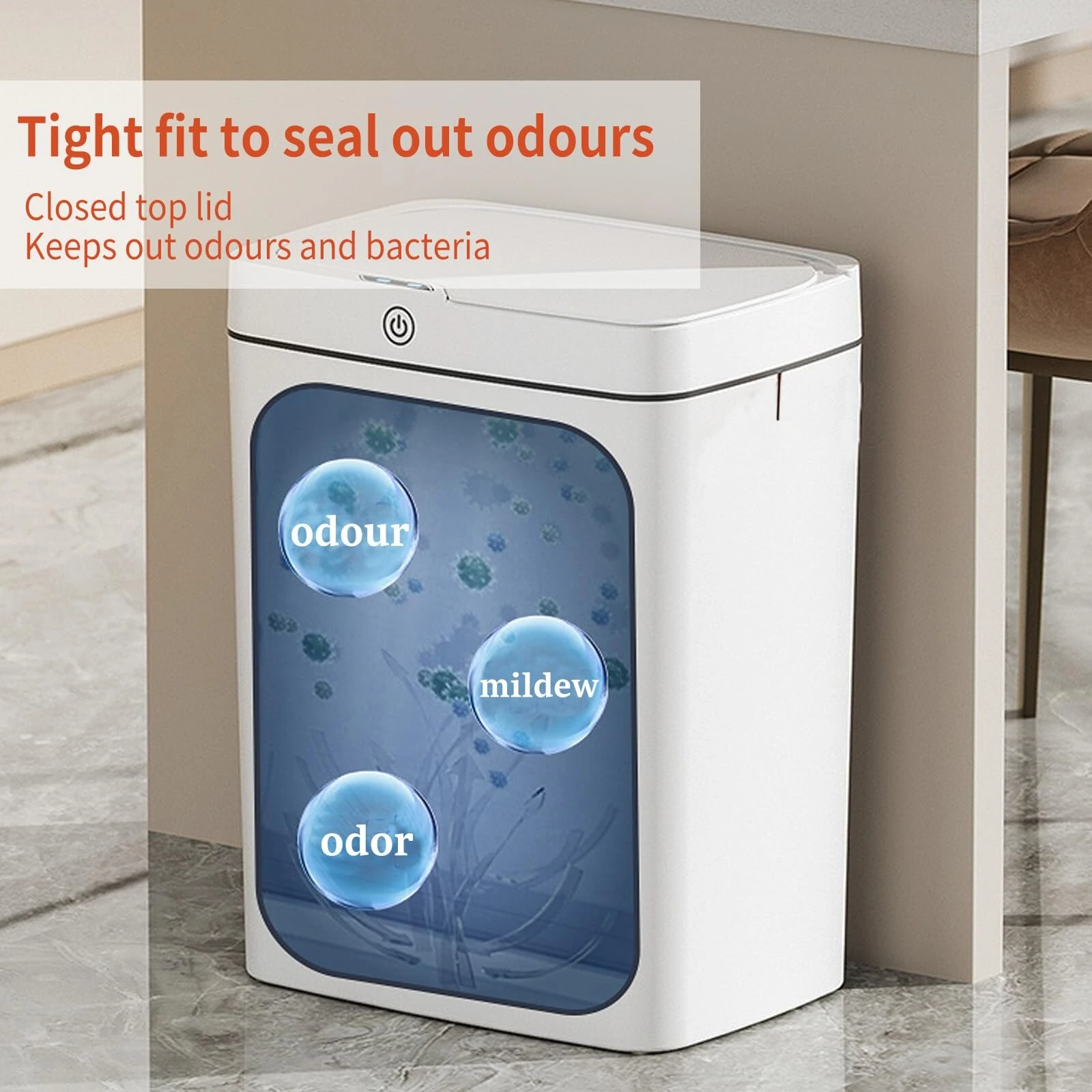 15L Automatic Trash Can with Smart Sensor Easy Fast Packing Non-contact Trash Can with Lid Waterproof Sensor Trash Can for Kitchen Bathroom Office — view 5