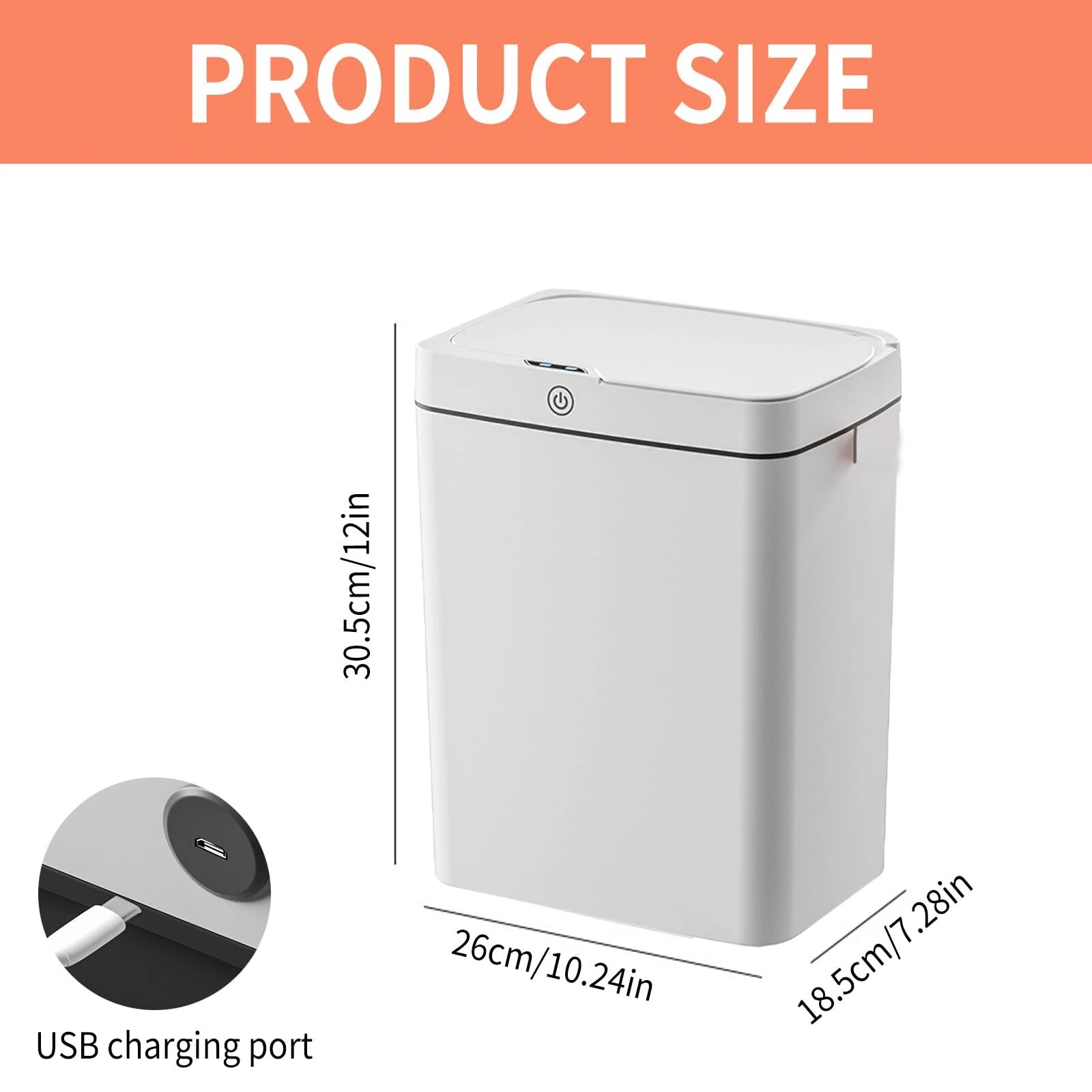 15L Automatic Trash Can with Smart Sensor Easy Fast Packing Non-contact Trash Can with Lid Waterproof Sensor Trash Can for Kitchen Bathroom Office — view 9