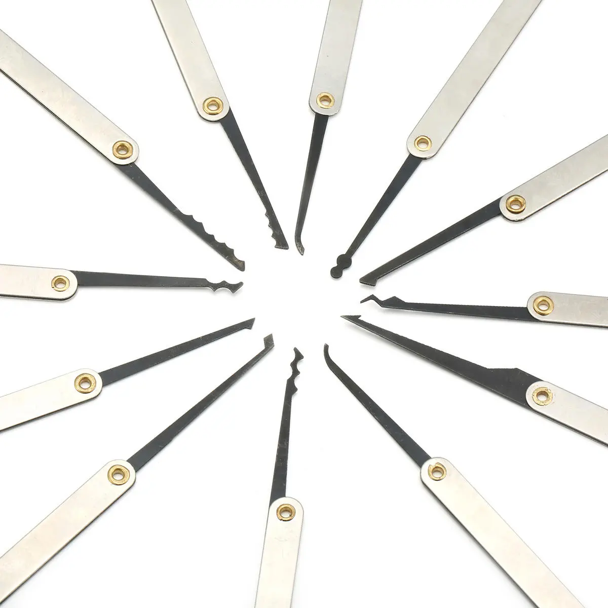15Pcs Lock Picks Set Key Extractor Tool Unlocking Practice with Transparent Practice Padlock — view 8