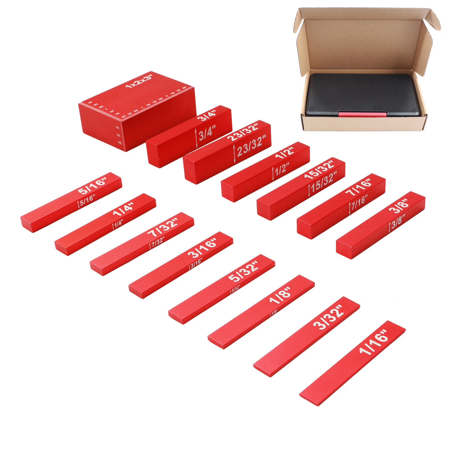 15pcs Woodworking Precision Aluminum Alloy Setup Bars Positioning Blocks Height Gauge Set Woodworking Right-angle Tools for Router and Table Saw Accessories — Pricio