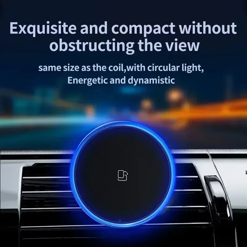 15W Magnetic Wireless Charger with Colorful Light/Monochrome 360° Rotary for iPhone 17 16 Pro 15 Pro Max 14 13 12 Macsafe Car Phone Holder Stand Mount Fast Charging Station — view 4