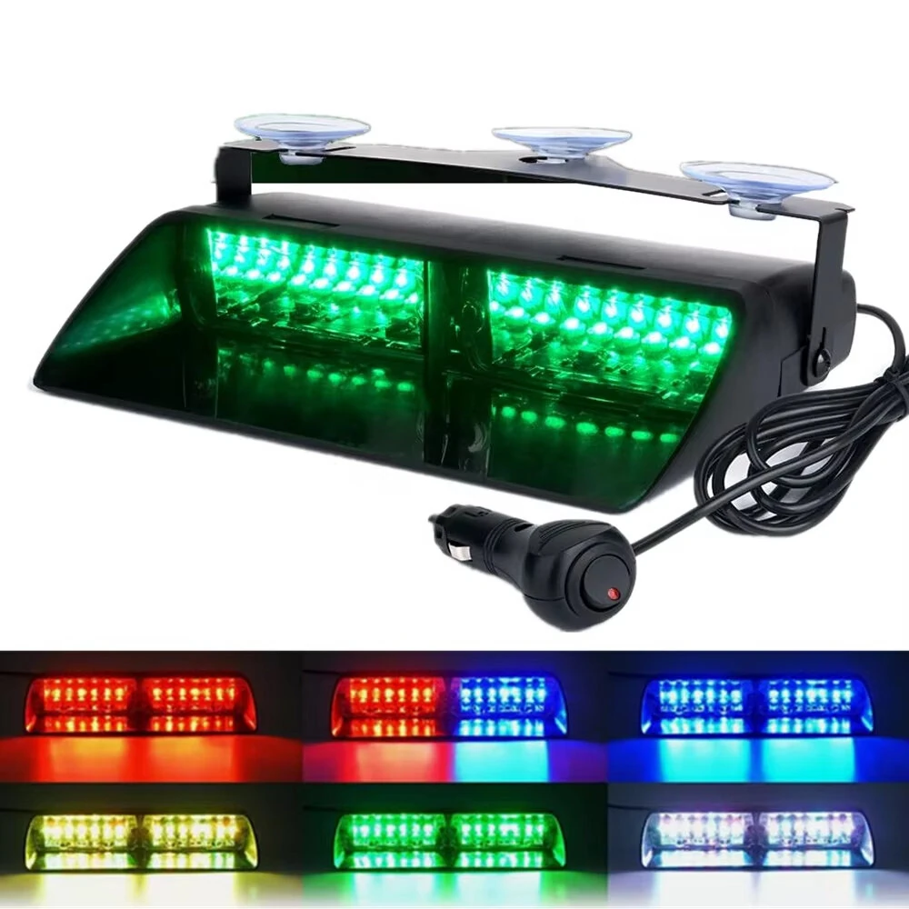 16 LED Windshield Dash Strobe Light Bar Car Truck Shovel-type Warning Flash Lamp Police Lights 12V Emergency Signal Lamp Flash Lighting — Pricio