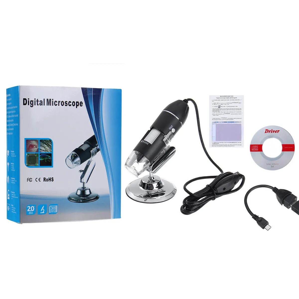 1600X 8LED 2MP USB Zoom Digital Microscope Hand Held Biological Camera — view 4