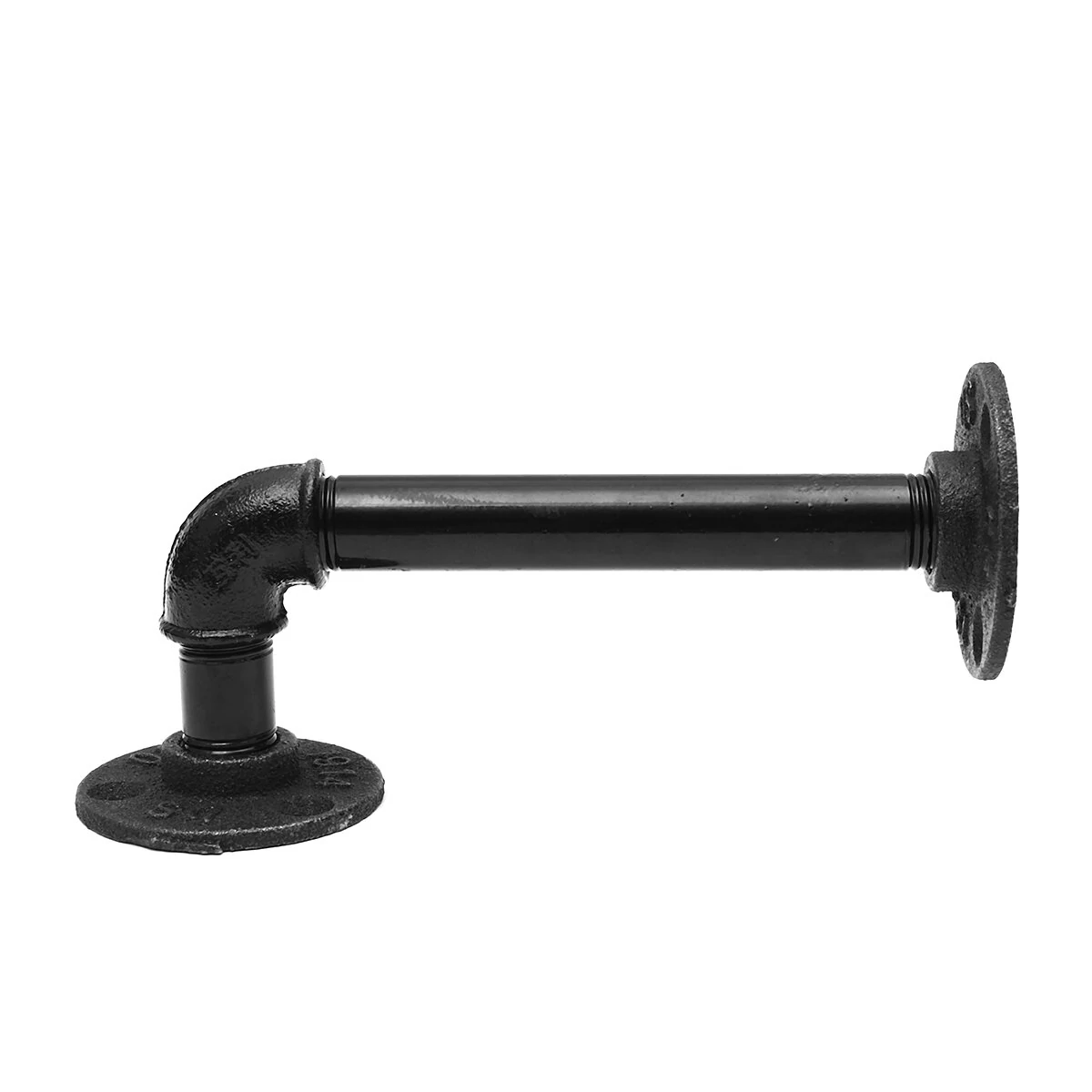 160mm Length Iron Industrial Pipe Shelf Vintage Black Bracket Holder Home Decor — view 5