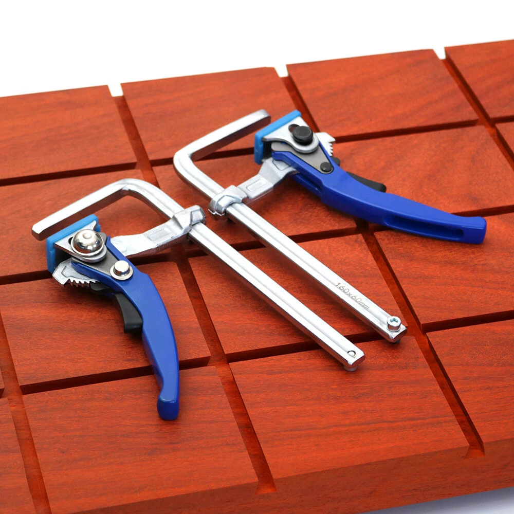 160x60mm Quick Release Ratchet Dovetail Clamp F Clamp Woodworking Clamping Tool for Joinery Work for 14-Degree by 1/2" Dovetail Tracks — view 8