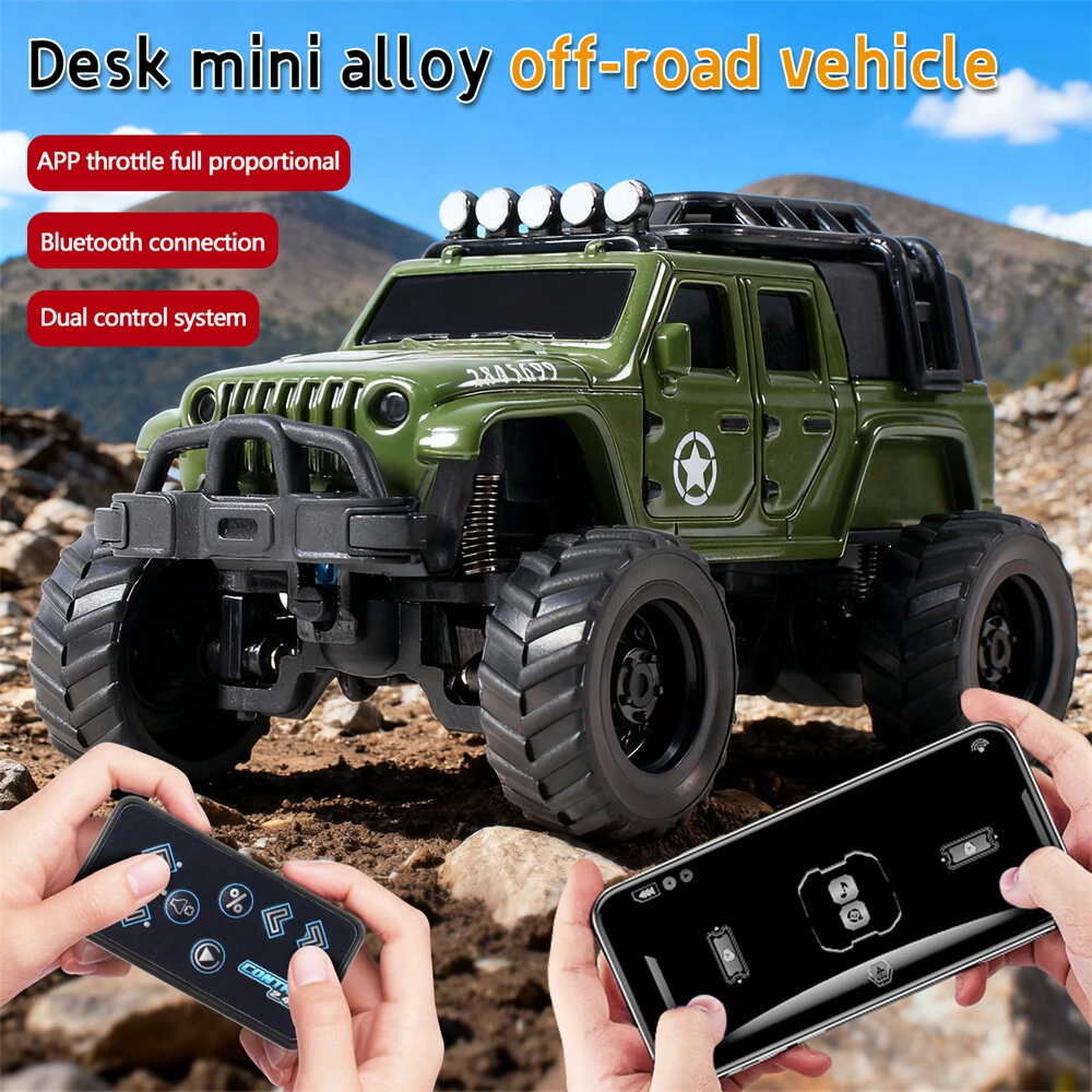1/64 2.4G Mini Alloy RC Car Three Speed Desktop Off-Road Climbing Truck Suppprt App Remote Control LED Light Vehicles Models Toys — view 3