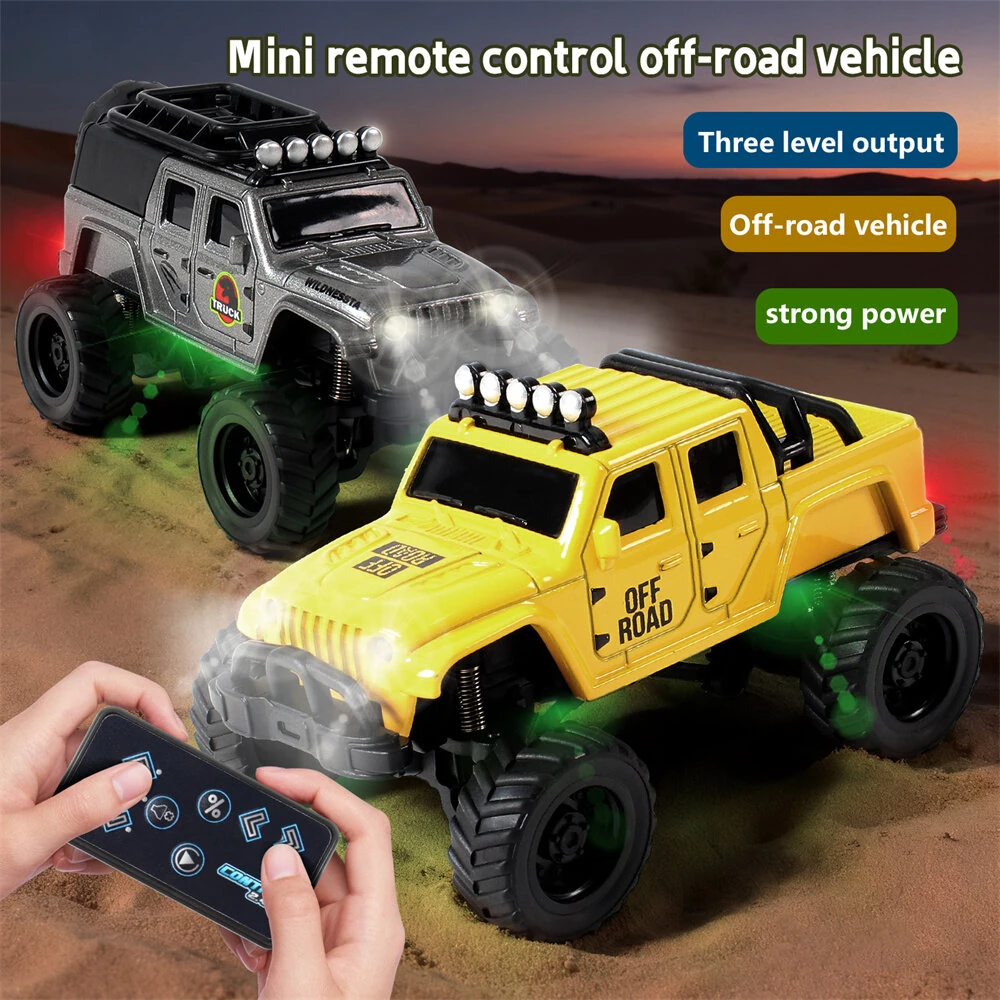 1/64 2.4G Mini Alloy RC Car Three Speed Desktop Off-Road Climbing Truck Suppprt App Remote Control LED Light Vehicles Models Toys — view 4