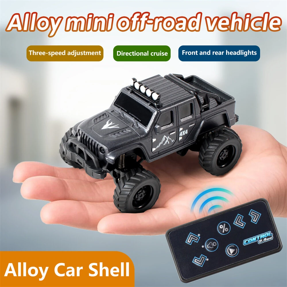 1/64 2.4G Mini Alloy RC Car Three Speed Desktop Off-Road Climbing Truck Suppprt App Remote Control LED Light Vehicles Models Toys — view 6