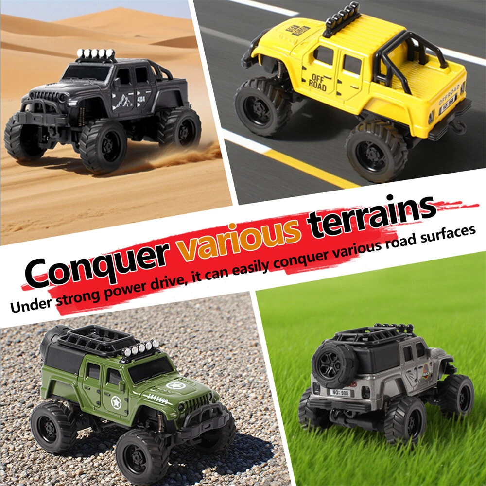 1/64 2.4G Mini Alloy RC Car Three Speed Desktop Off-Road Climbing Truck Suppprt App Remote Control LED Light Vehicles Models Toys — view 9