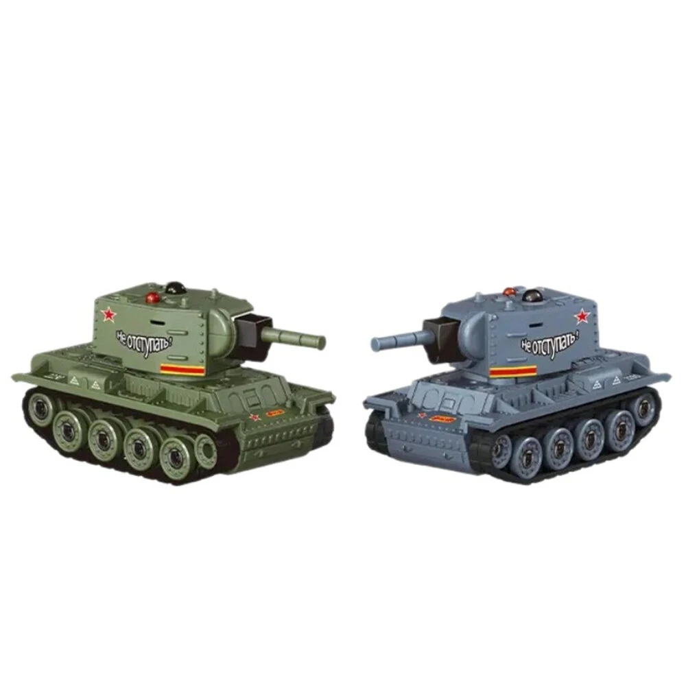 1/64 2.4G Mini RC Tank Desktop Simulation Battle Tracked Full Proportional Remote Control Shooting Vehicles Models with Infrared Combat 360° Rotating Turret Micro Toys — Pricio