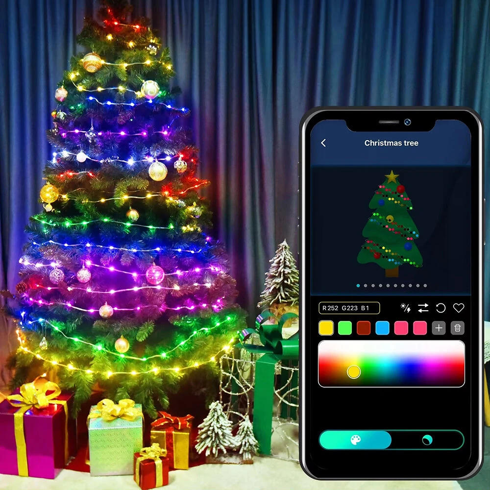 16.4ft /32.8ft /65.6ft iDeal LED Colorful USB LED Decorative String Lights with App Control Bluetooth Remote IP66 Waterproof for Holiday Room Decoration — view 2