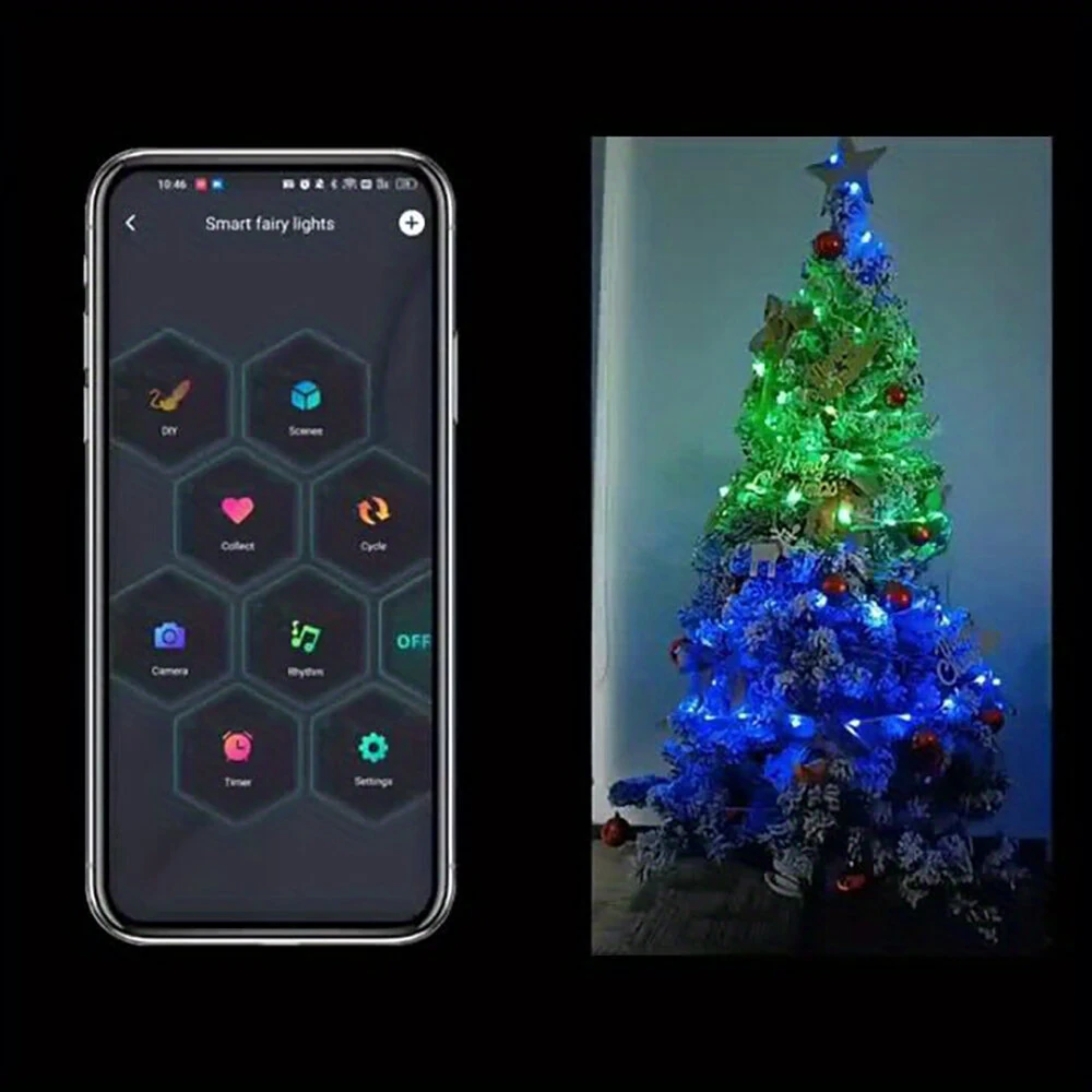 16.4ft /32.8ft /65.6ft iDeal LED Colorful USB LED Decorative String Lights with App Control Bluetooth Remote IP66 Waterproof for Holiday Room Decoration — view 9