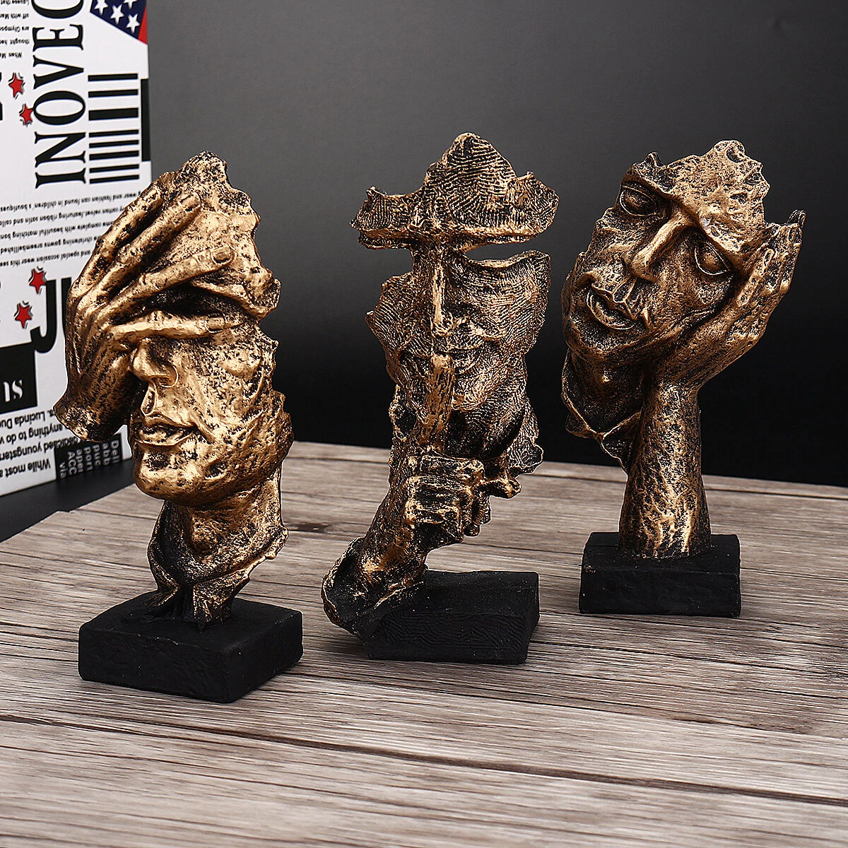16.5cm Modern Resin Figure Statue Abstract Sculpture Craft Art Home Ornament — view 9