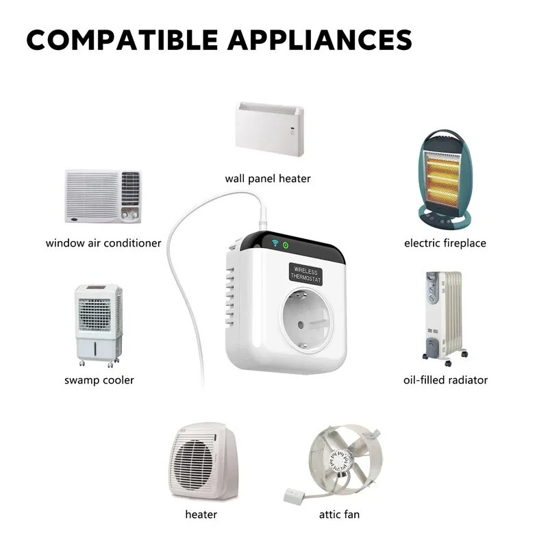 16A Programmable Tuya WiFi Smart Thermostat Wireless Plug-in Socket Temperature Controller Smart Life APP Control Voice Control with Alexa Google Assistant — view 7