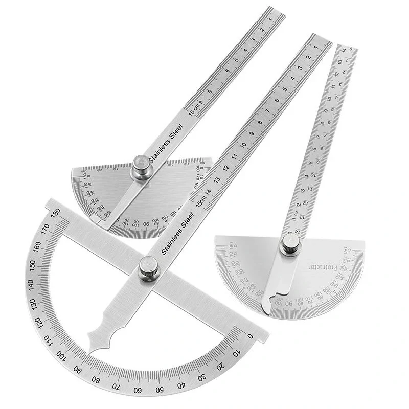 180 Degree Protractor Metal Angle Finder Goniometer Angle Ruler Stainless Steel Woodworking Tools Rotary Measuring Ruler — Pricio