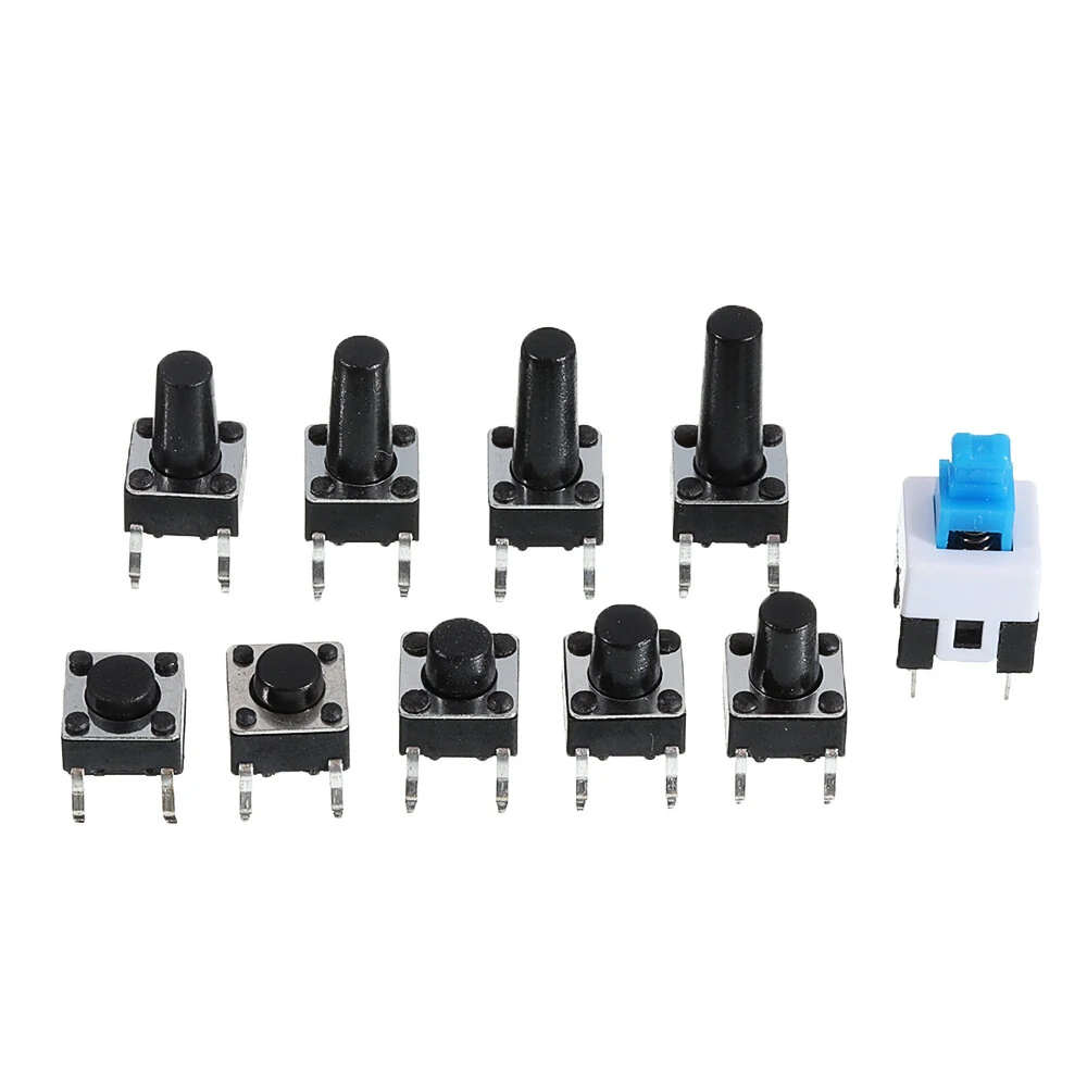 180Pcs 10 Values Tactile Push Button Switch Mini Momentary Tact Assortment Kit DIY — view 7