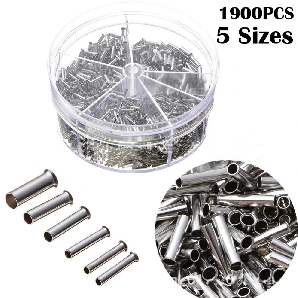1900pcs Terminal Block Cold-Pressed Insulated Ferrules Terminal Block Cord End W — image 1