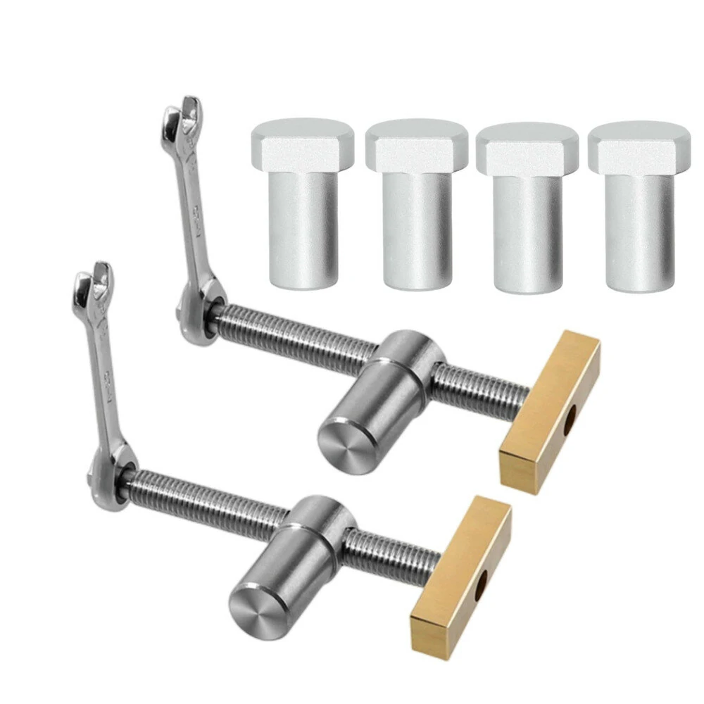 19mm/20mm 2PCS Woodworking Desktop Clip with 4 PCS Dog Holes Stop Fast Fixed Dog Hole Clip Clamp Brass Stainless Steel Fixture Vise Benches Joinery Carpenter Tool — Ganwei