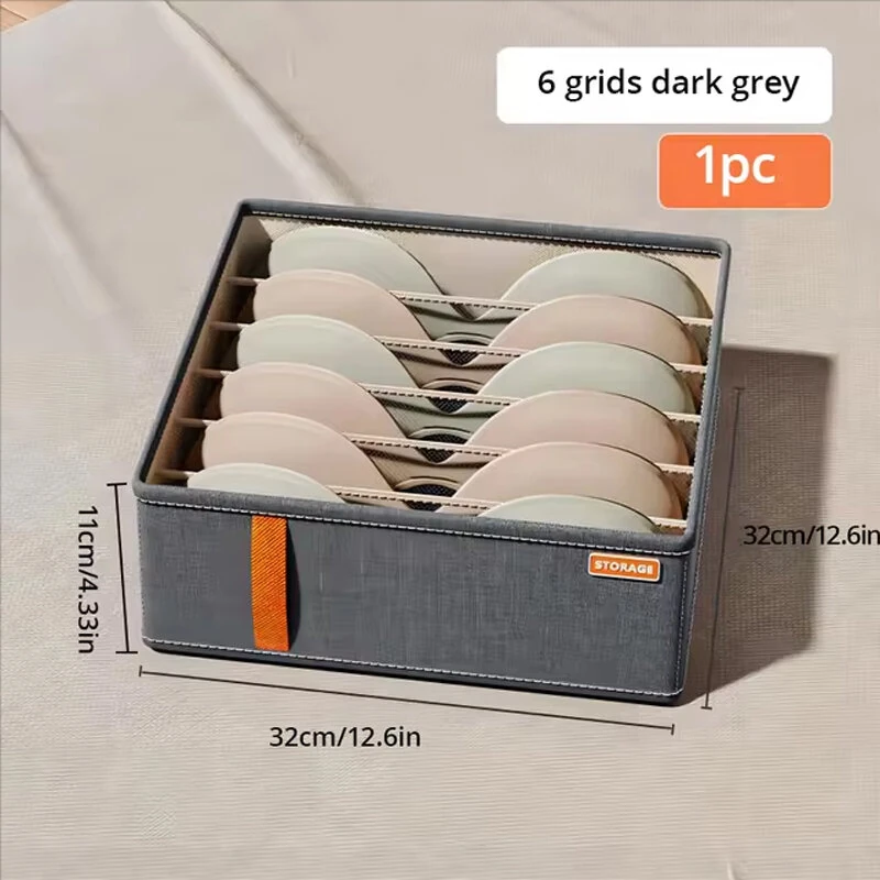 1PC 6/7/20 Grid Underwear Storage Box Socks Underwear Storage Drawer Division Multifunction Ale Household Wardrobe Classification — view 8