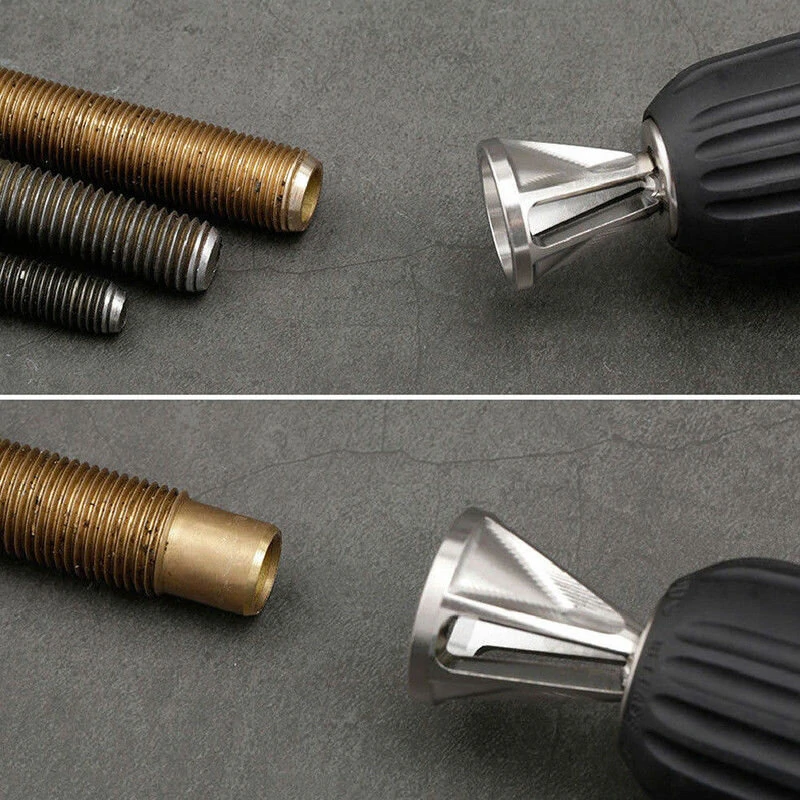 1Pc Deburring External Chamfering Tool Hss Triangular Handle / Hexagonal Handle Pagoda Metal Steel Step Drill Bit Hole Drill Conical Drill Countersink Hole — view 11