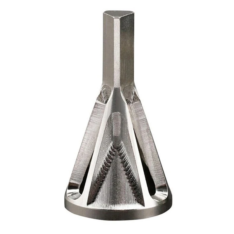 1Pc Deburring External Chamfering Tool Hss Triangular Handle / Hexagonal Handle Pagoda Metal Steel Step Drill Bit Hole Drill Conical Drill Countersink Hole — view 2