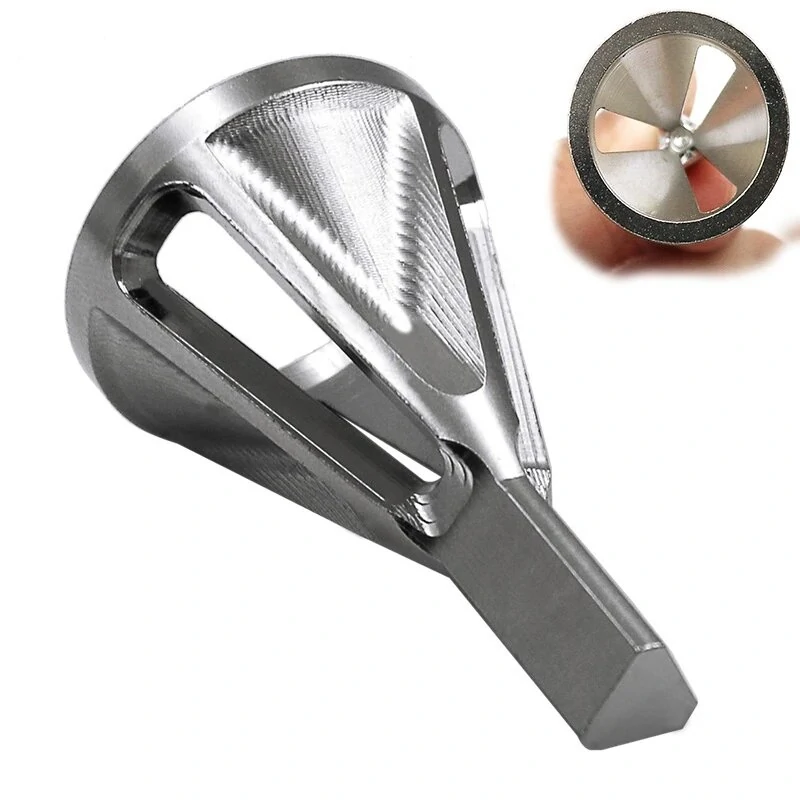 1Pc Deburring External Chamfering Tool Hss Triangular Handle / Hexagonal Handle Pagoda Metal Steel Step Drill Bit Hole Drill Conical Drill Countersink Hole — view 3
