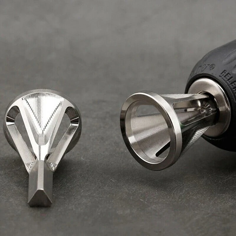 1Pc Deburring External Chamfering Tool Hss Triangular Handle / Hexagonal Handle Pagoda Metal Steel Step Drill Bit Hole Drill Conical Drill Countersink Hole — view 4