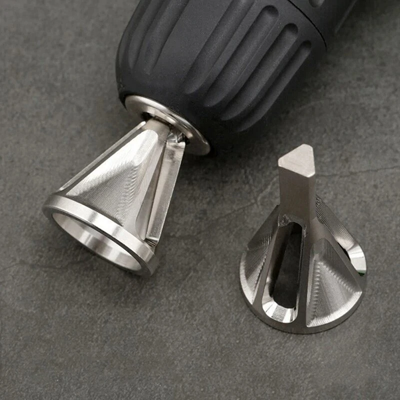 1Pc Deburring External Chamfering Tool Hss Triangular Handle / Hexagonal Handle Pagoda Metal Steel Step Drill Bit Hole Drill Conical Drill Countersink Hole — view 5