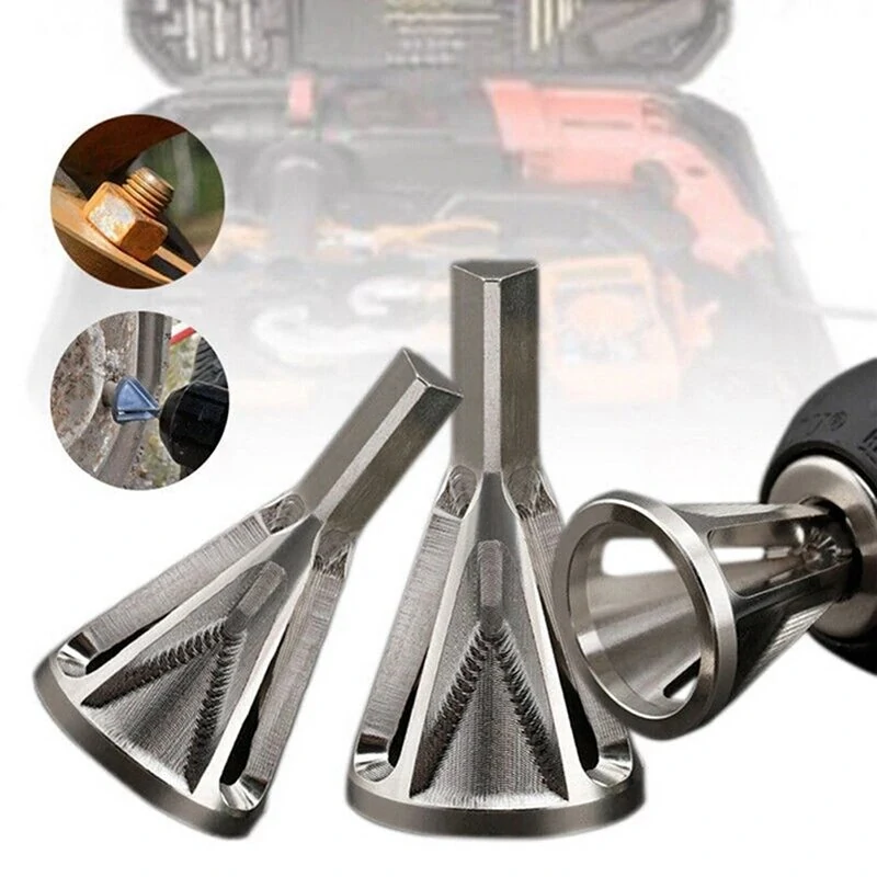 1Pc Deburring External Chamfering Tool Hss Triangular Handle / Hexagonal Handle Pagoda Metal Steel Step Drill Bit Hole Drill Conical Drill Countersink Hole — view 6