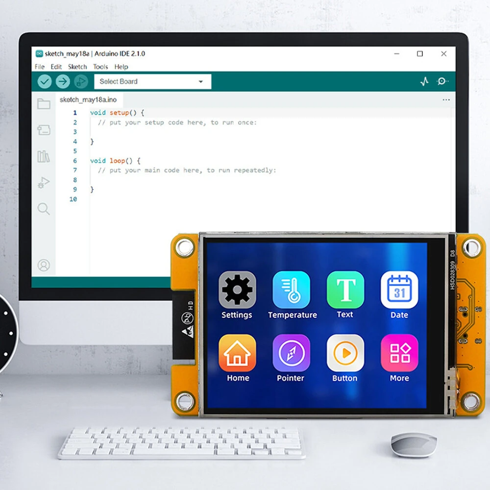 2.8inch ESP32 LVGL Wi-Fi Bluetooth Development Board 240*320 with Resistive Touch Screen LCD TFT Display Module — view 5