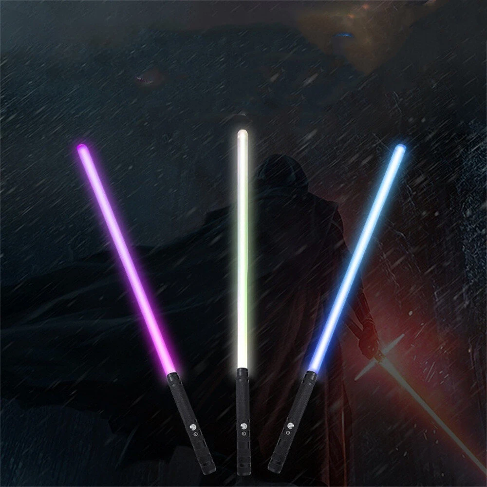 2-in-1 Metal Laser Sword with Hit Sound and Seven Color Lights Rechargeable Perfect for Cosplay and Role-play