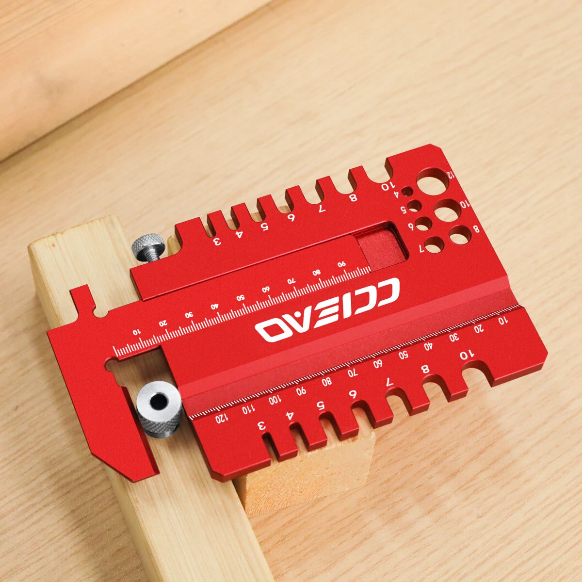 2-in-1 Tenon Caliper Gauge Multifunction Aluminum Alloy Depth Gap Measuring Ruler for Woodworking Router Table Saw — view 9