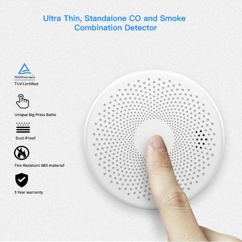 2 in 1 Version WiFi Function Tuya And Smart Life Smoke Detector Sensor & Carbon Monoxide Co Gas Detector Smoke Fire Sound Alarm — view 5